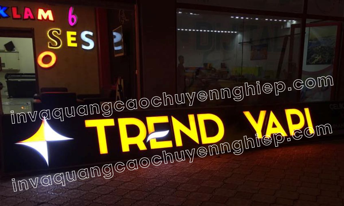 chữ nổi mica đèn led biển quảng cáo cửa hàng trend 2