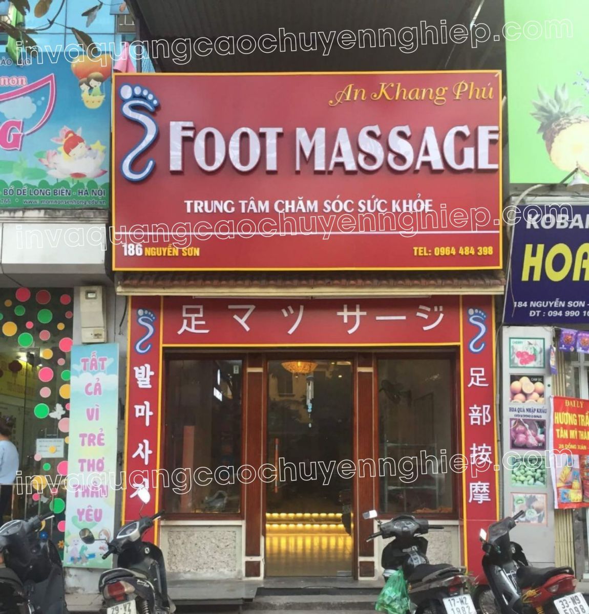 biển quảng cáo chữ nổi mica an khang phú foot massage
