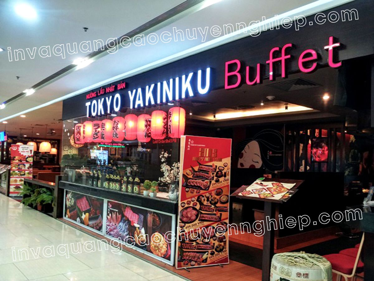 chữ nổi mica đèn led biển quảng cáo quán ăn tokyo buffet