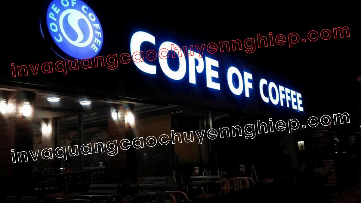 chữ nổi mica đèn led biển quảng cáo quán cope of coffee