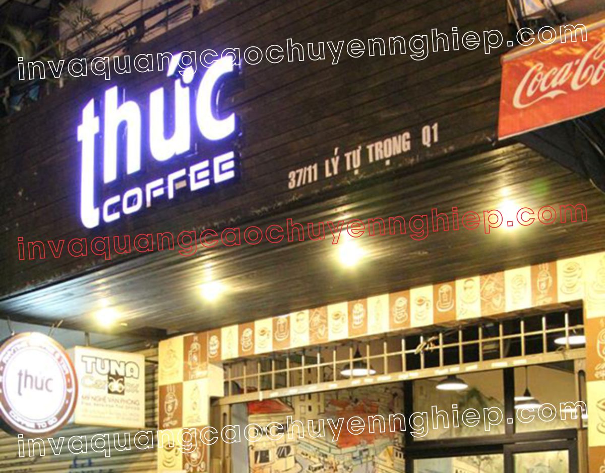 chữ nổi mica đèn led biển quảng cáo quán cafe thức