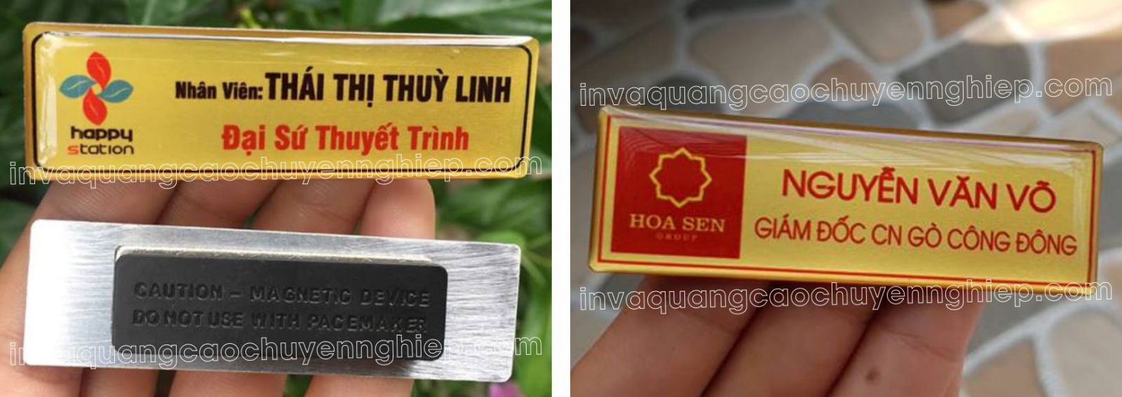 Làm bảng tên nhân viên cài áo giá rẻ hà nội - Biển tên nhân viên đẹp