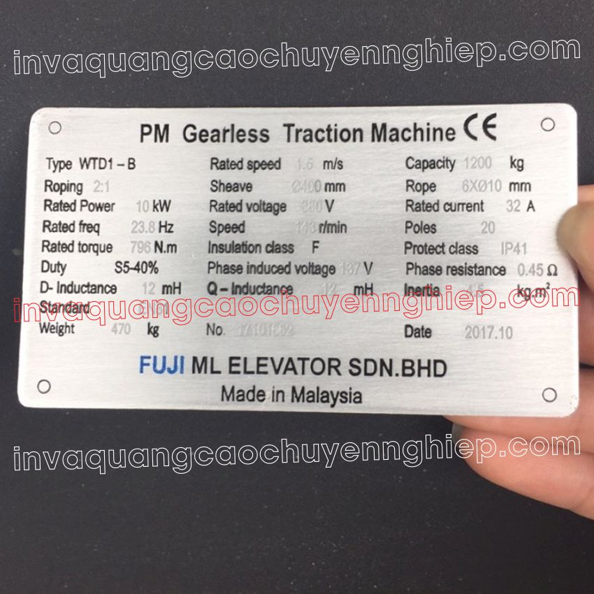 tem inox xước bạc mác máy PM